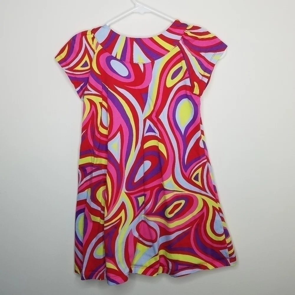 Hanna Andersson Colorful Cap Sleeve Dress 120 6x/7